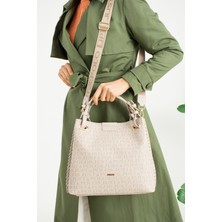 Just Polo Kadın Örgülü 3 Bölmeli Ayarlanabilir Uzun Askılı El ve Omuz Çantası