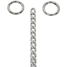 Orhan Çanta Gümüş Renk Yaylı Halkalı Çanta Zincir Set - Zincir 110 cm - Yaylı Halka Çap 2.5 cm