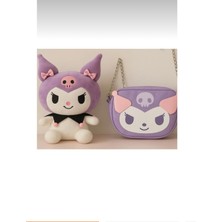 Fenomen Toys Kuromi Peluş OYUNCAK40 cm + Deri Çanta - Şık & Hediyelik