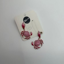 Mare Accessories Pembe Yengeç Figürlü Gold Detaylı Küpe