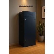 Dorello Siyah Metal Kombi Dolabı  60x135 antrasit kombi dolabı