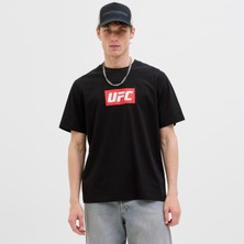 Jack & Jones Erkek Ufc Lisansli Gögüs Baskili Tisört - Ufc