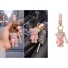 Paspro Otomotiv Trm Ithal Anahtarlık Pembe Taşlı Ayıcık Küçük Model