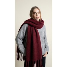 Ithal Puffy Oversize Kadın Atkı Şal - Bordo