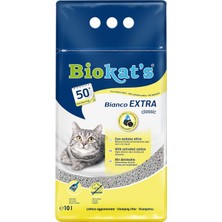 Biokats Bianco Extra Kedi Kumu 10 lt Topaklanma Özelliği ile Koku Kontrolü Sağlayan Üstün Performans