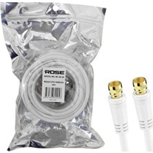 Poke RG6 F Konnektörlü Hazır Anten Kablo 10MT Beyaz Yüksek Sinyal Kalitesi ile Dayanıklı Bağlantı