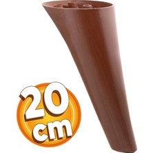 Lüks Mobilya Kanepe Sehpa Tv Ünitesi Koltuk Ayağı 20 cm Ahşap Desenli Kahverengi Baza Ayak