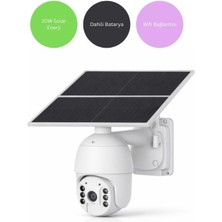 Gümrük Bey WS40 Wifi 20W Solar Enerjili Kamera, Dahili Batarya, Gece Görüşü, 1080P , Ptz