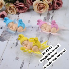 Gönül İşlerim Hoşgeldin Bebek Hediyesi Uyuyan Bebek Kokulutaş Magnet (25 ADET)