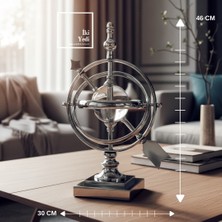 İki Yedi Konsept Joanne Krom Kaplama Armillary Küre Masaüstü Obje, Modern Salon Ofis Dekoru, Şık Hediyelik Tasarım