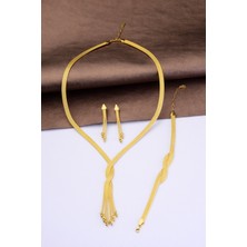 925 Ayar Gümüş 3 Sıra Trabzon Hasırı Dorikalı Örgü Set