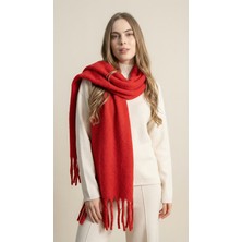 Ithal Puffy Oversize Kadın Atkı Şal - Kırmızı