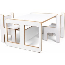 Çekmecesiz Çift Kişilik Çocuk Oyun, Aktivite ve Etkinlik Masası, Çalışma Masası, 1. Sınıf 18MM Mdf Beyaz Masa