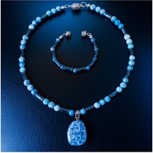 Asteria Elite Sodalit Hematit Güç, Kararlılık ve Özgüven Kolye Bileklik Seti