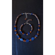 Asteria Elite Lapis Kehribar Zihinsel Berraklık ve Pozitif Enerji Kolye Bileklik Seti