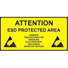 OEM Antistatik Esd Koruma Alanı Tabelası 15X30CM Ingilizce IZ-TBL04