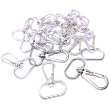 Orhan Çanta Gümüş Makrome Anahtarlık Aparatı 100 Adet Telli Kanca Anahtarlık Klipsi Halkası