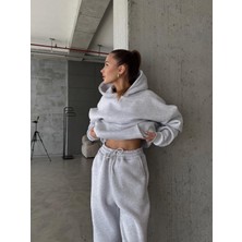 Aksesuarista Butik Kadın 3 Iplik Şardonlu, Kapşonlu Sweatshirt