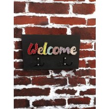 Homelya El Yapımı String Art Welcome Duvar Panosu – Renkli Ip Sanatı Dekoratif Askılı Kapı & Duvar Süsü