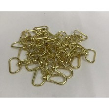 Orhan Çanta 25 Adet Gold Renk 2 cm Metal Makrome Anahtarlık Halkası Makrome Halka Sarı Anahtarlık Kancası