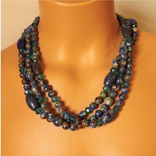 Asteria Elite Lapis Jasper 3 Sıralı Ayrılabilen Topraklama Güç ve Cesaret Kolyesi