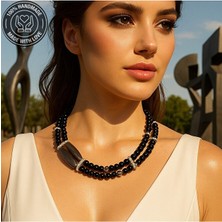 Asteria Elite Oniks Sedef Nazardan Koruma ve Zihin Açıklığı Için 2 Sıralı Kolye