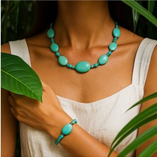 Asteria Elite Turkuaz Nazardan Korunma ve Şifa Kolye Bileklik Seti