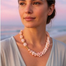 Asteria Elite Pembe Kuvars 3 Sıralı Koşulsuz Sevgi ve Huzur Kolyesi