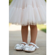 Gala Stil Gala Önü Fiyonklu Cırtlı Çocuk Babet