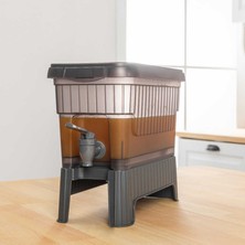 Maarketim Gri Buzdolabı İçi Musluklu Ayaklı Su -Limonata - İçecek Sebili Piknik Bidonu 4 LT