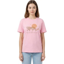 Baskı Enfield&co Kadın T-Shirt Kaplan Pembe