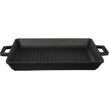 Hype Store Izgara Tava, Metal Kulplu, 26X32CM, Siyah