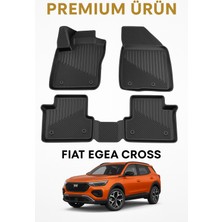 Black Gold Premium 3D Oto Paspas Kauçuk Malzeme ile Kaymaz Özellikli Fiat Egea Cross Uyumlu