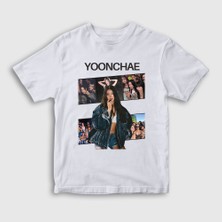 Presmono Unisex Çocuk Beyaz Yoonchae V3 K Pop Katseye T-Shirt