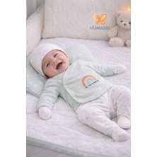 Hümasel Organik Pamuklu Gökkuşagı Nakışlı 5li Hastane Çıkışı Seti Yeni Doğan