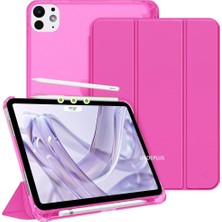 Hype Store 12.9 3./4./5./6. Nesil M2 ile Uyumlu Kılıf Flip Cover Kalem Bölmeli Pc Case 2018-2023 Pembe Koyu