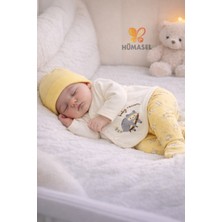 Organik Pamuklu Gökkuşagı Nakışlı 5li Hastane Çıkışı Seti Yeni Doğan