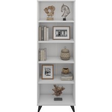Dienni Simple Kitaplık 5 Raflı 60X30X176 Beyaz