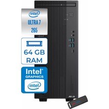 Asus Expertcenter B900MF Intel® Core™ Ultra 7 265 5.3ghz Aı 64GB Ddr5 512GB SSD Intel® Intel® Graphics WIN11HOME Mini Tower Masaüstü Bilgisayar B900MF0072650010H22+ZETTAUSBBELLEK