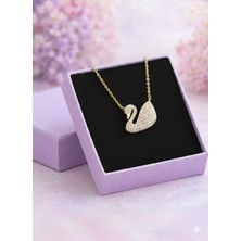 Gözde Aksesuarım Gold Kuğu Kolye Çelik