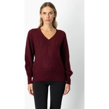 On Fashion On Simli Detaylı V Yaka Kazak