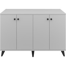Dienni Simple Konsol 4 Raflı 4 Kapaklı 120X44X80 Beyaz
