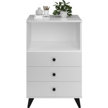 Dienni Simple Şifonyer Tek Raflı 3 Çekmeceli 60X44X96 Beyaz