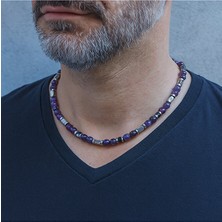 Asteria Elite Ametist Hematit Güç ,negatif Enerjilerden Arınma ve Huzur Kolyesi