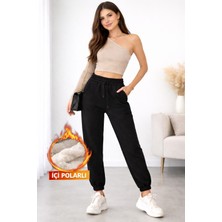 POLYMOOD Kadın Kışlık İçi Polar Compact Penye Kalın Şardonlu 3 Iplik Jogger Eşofman Altı