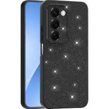 Redmi 15 Kılıf Kamera Korumalı Simli Lüks Zore Koton Kapak - Siyah