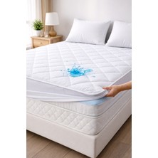 Lila Moon Tek Kişilik Kapitone Fitted Full Kenar Sıvı Geçirmez % 100 Pamuk Yatak Koruyucu Alez