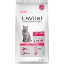 Lavital Somonlu Kısırlaştırılmış Yetişkin Kedi Maması 1,5 kg Kolay Sindirim ve Düşük Magnezyum