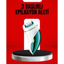Tuncel Store 3'ü 1 Arada Epilatör Su Geçirmez Metal Başlıklı LED Işıklı 90 Dakika Şarjlı