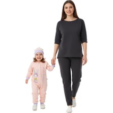 Ottoland Kız Bebek Tulum Seti %100 Pamuk Tavşan Kedi Nakışlı Şapkalı Modern Çıtçıtlı